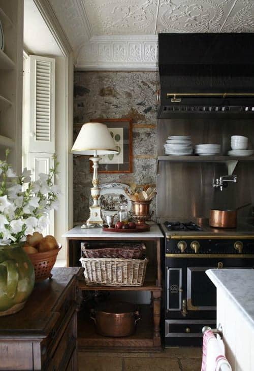 43 Ιδέες για κουζίνα με πέτρινους τοίχους