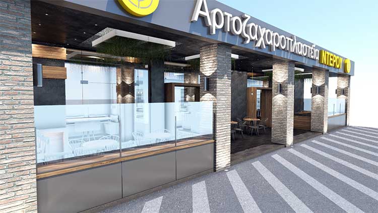 Διακόσμηση Αρτοζαχαροπλαστείο - Cafe "Lia's house" Παρουσίαση Μια άλλη σημαντική στρατηγική μας ήταν πως κρατήσαμε τον βαρύ εξοπλισμό ψησίματος μακριά από την οπτική γωνία των πελατών. Κρατήσαμε τη ματιά των πελατών σε ό,τι είναι τακτοποιημένο, γοητευτικό και νόστιμο!